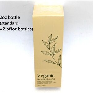Veganic Hair Growth Oil 2oz Rosemary Argan Castor Coconut Natural 60ml‎ Large